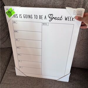 Burnes of Boston White Weekly Organizer